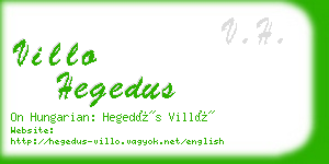 villo hegedus business card